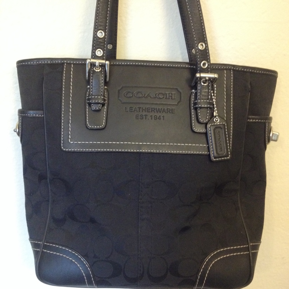 Coach Signature black tote